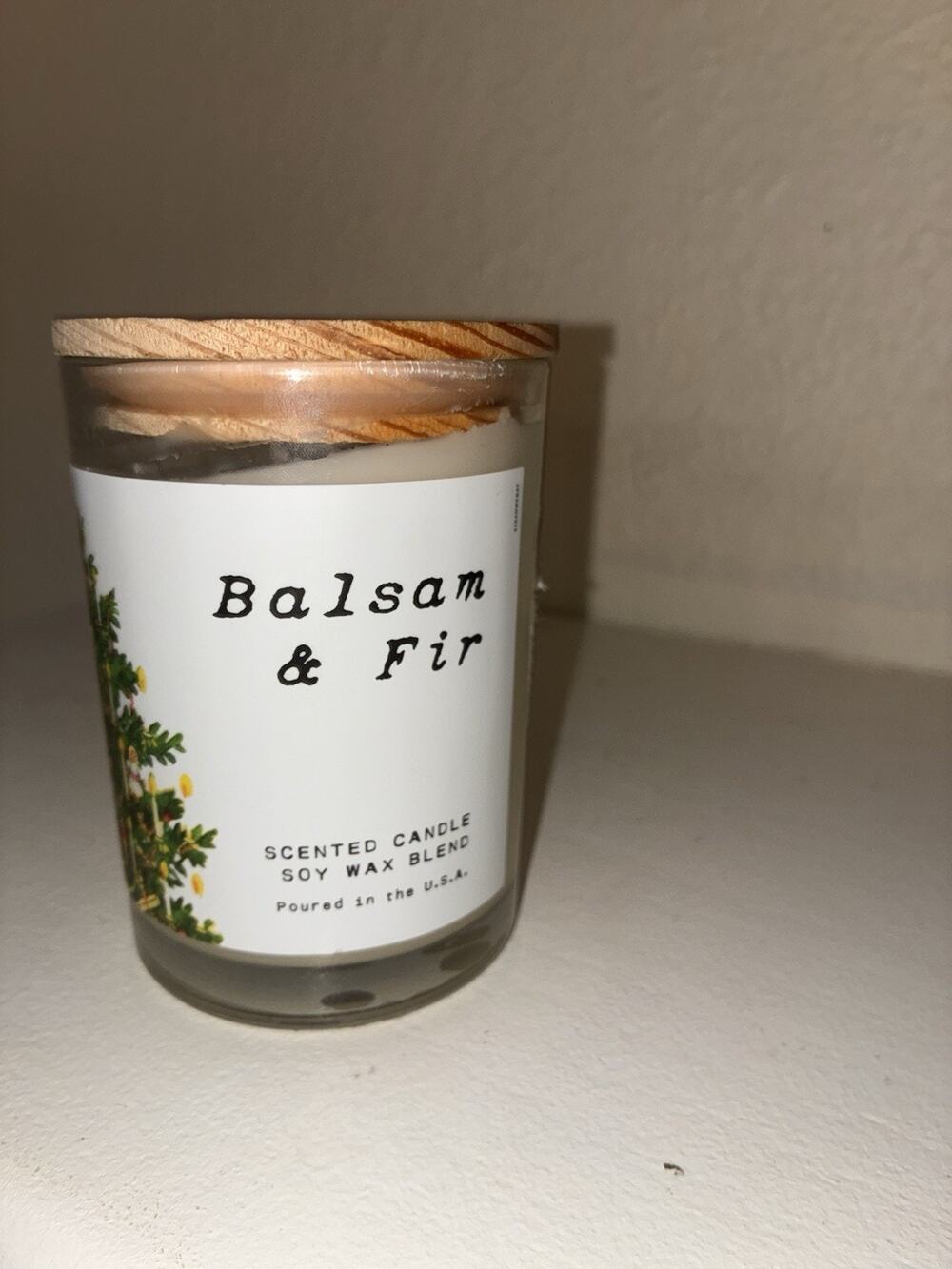 Leoben Balsam & Fir Scented Candle Soy Wax Blend 9oz New Christmas